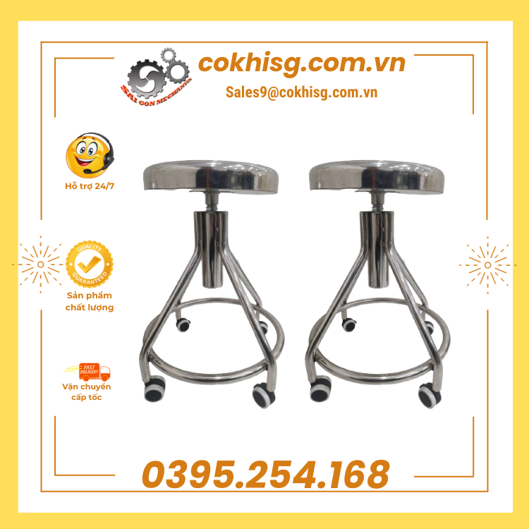 Ghế phòng thí nghiệm inox 304 bền đẹp chắc chắn